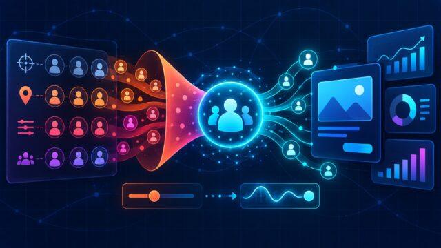 Схема перехода Lookalike-аудиторий в AI-сигнал в Demand Gen: сегменты, воронка и аналитика